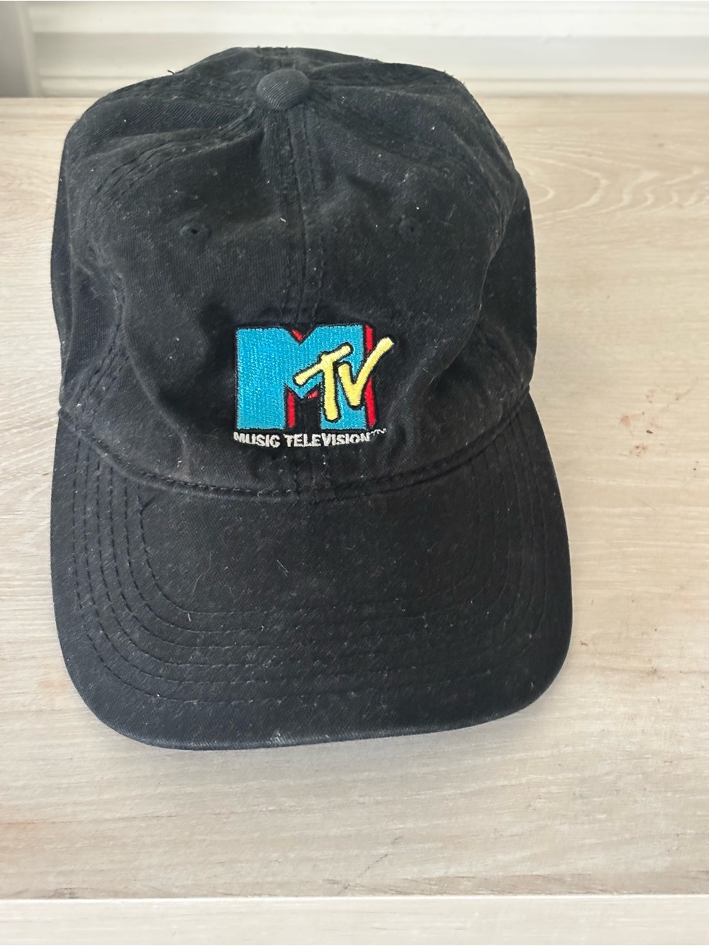 MTV Black Baseball Cap with Color Logo